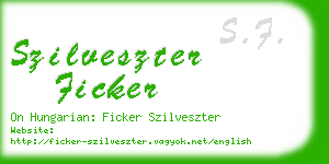 szilveszter ficker business card